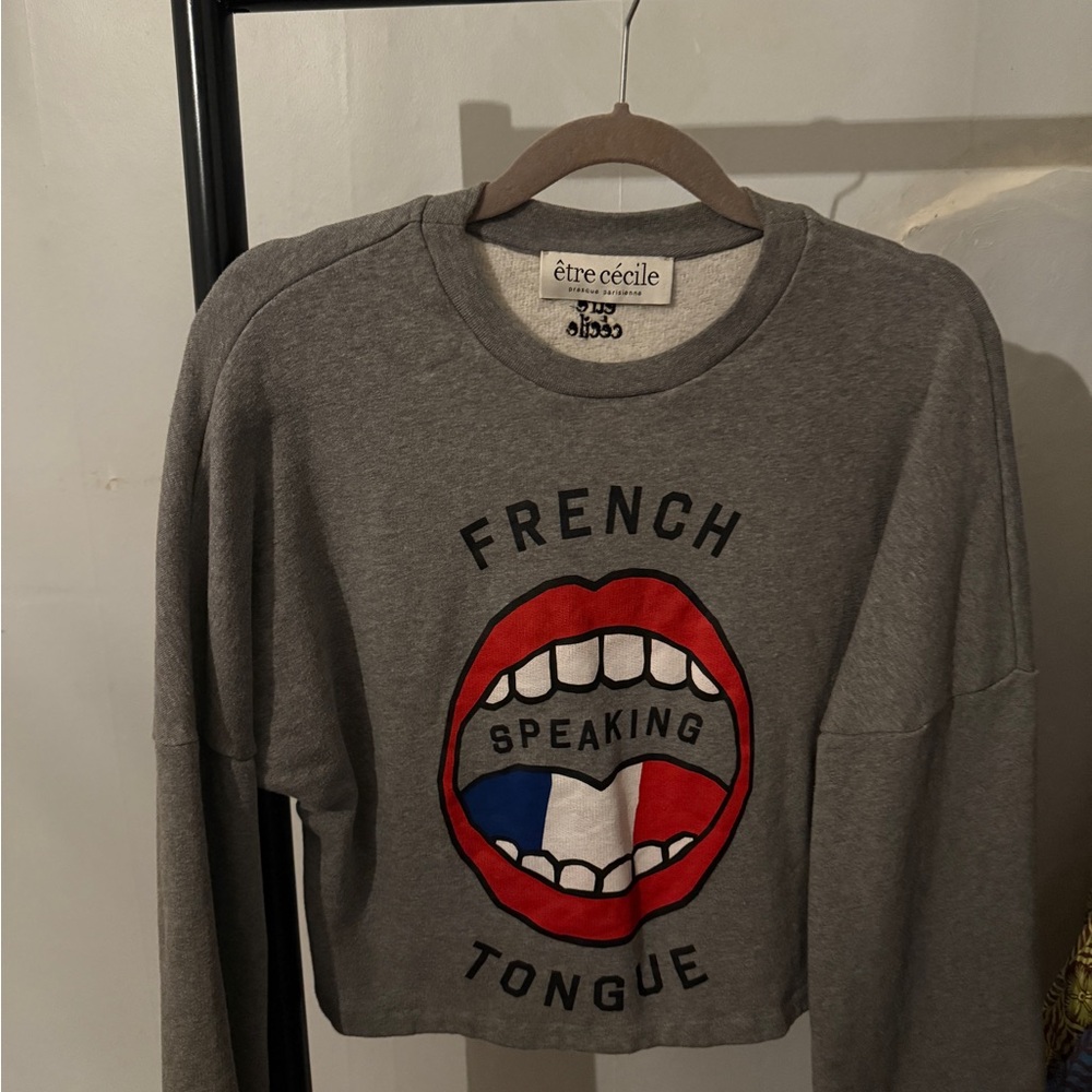 Être Cécile Gray French Tongue Sweatshirt